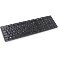 Clavier Pro Fit - Sans fil Connectivité - USB Interface - QWERTY Disposition - Noir Kensington - Sans fil Connectivité - RF - USB Interface - QWERTY Disposition - Ordinateur - PC, Windows - Membrane Pavé Numérique - Noir