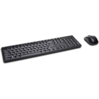 Kensington Pro Fit Wireless Low-profile Desk Set - USB Membrane Wireless RF 2.40 GHz Keyboard - Black - USB Wireless RF Mouse - Optical - 1200 dpi - Scroll Wheel - QWERTY - Black - Symmetrical - Compatible with Desktop Computer, Workstation - 1