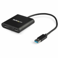 StarTech.com USB 3.0 to Dual HDMI Adapter, USB to 2x HDMI Monitor Converter for Windows (no support for macOS/ChromeOS/Linux) - TAA - Windows only; No support for macOS, ChromeOS or Linux - Works w/ Windows X86/X64/ARM (Intel, AMD, Snapdragon X Copilot+ PC) - Connect your computer to 2x HDMI monitor