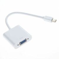 Câble vidéo 7.3po Mini DisplayPort/VGA Axiom - 7.3po Mini DisplayPort/VGA Câble vidéo pour Appareil vidéo, Moniteur, Projecteur, Ordinateur Portable, Ordinateur de bureau - 2.7 Gbit/s - Supports up to 1920 x 1200 - Doré Connecteur plaqué - Blanc