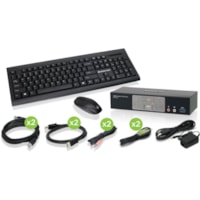 IOGEAR 2-Port DisplayPort1.2 KVMP with Wireless Keyboard and Mouse - 2 Computer(s) - 1 Local User(s) - 4096 x 2160 - 7 x USB - 3 x DisplayPort