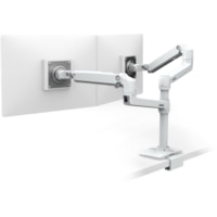 Ergotron Clamp Mount for Monitor - White - 2 Display(s) Supported - 24" (609.60 mm) Screen Support - 40 lb (18143.69 g) Load Capacity - 75 x 75, 100 x 100