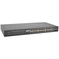 Tripp Lite by Eaton NGS24C2 24-Port Gigabit L2 Web-Smart Managed Network Switch - 24 Ports - Manageable - Gigabit Ethernet - 10/100/1000Base-T - 2 Layer Supported - Modular - 2 SFP Slots - Twisted Pair, Optical Fiber - 1U - Rack-mountable, Desktop - 5 Year Limited Warranty