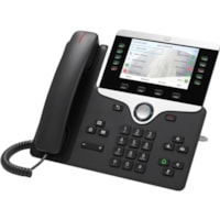 Téléphone IP 8841 - Fixation au mur - Noir Cisco - VoIP - Unified Communications Manager, Unified Communications Manager Express, User Connect License - 2 x Réseasu (RJ-45) - PoE Ports