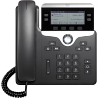 Téléphone IP 7841 - Fixation au mur Cisco - 4 x Ligne Totale - VoIP - Enhanced User Connect License, Unified Communications Manager - 2 x Réseasu (RJ-45) - PoE Ports