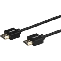 Câble vidéo Premium 6,6 pi (2 m) HDMI - 1 chaque StarTech.com - 6,6 pi (2 m) HDMI Câble vidéo pour Périphérique audio/vidéo, Écrans à affichages dynamiques, Home Cinéma, Moniteur, Téléviseur, Ordinateur Portable, Projecteur, Or