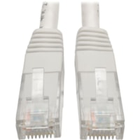 Câble réseau Premium N200-020-WH 20 pi (6,10 m) RJ-45 Tripp Lite by Eaton - 20 pi (6,10 m) RJ-45 Câble réseau pour Ordinateur, Imprimante, Console de jeu, Lecteur Blu-ray, Copieur, Routeur, Modem - 1 Gbit/s - Câble de Raccordement - Doré Contact plaqué -