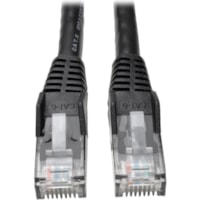 Tripp Lite by Eaton N201-008-BK Cat.6 UTP Patch Network Cable - 8 ft (2.44 m) Category 6 Network Cable for Network Adapter, Network Device, Router, Server, Modem, Hub, Switch - First End: 1 x RJ-45 Network - Male - Second End: 1 x RJ-45 Network - Male - 1 Gbit/s - Patch Cable - Gold Plated Connector