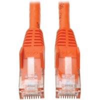 Tripp Lite by Eaton Cat.6 UTP Patch Network Cable - 50 ft (15.24 m) Category 6 Network Cable for Network Device - First End: 1 x RJ-45 Network - Male - Second End: 1 x RJ-45 Network - Male - 10 Gbit/s - Patch Cable - Gold Plated Contact - CM - 24 AWG - Orange