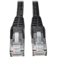 Tripp Lite by Eaton Cat.6 UTP Patch Network Cable - 75 ft (22.86 m) Category 6 Network Cable for Network Device - First End: 1 x RJ-45 Network - Male - Second End: 1 x RJ-45 Network - Male - 10 Gbit/s - Patch Cable - Gold Plated Contact - CM - 24 AWG - Black