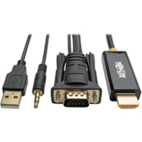 Câble audiovisuel P116-006-HDMI-A 6 pi (1,83 m) HDMI/Mini-phone/USB/VGA Tripp Lite by Eaton - 6 pi (1,83 m) HDMI/Mini-phone/USB/VGA Câble audiovisuel pour Périphérique audio/vidéo, Téléviseur, Moniteur, Home Cinéma, Projecteur - Supports up to 19