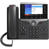 Téléphone IP 8861 - Avec fil/Sans fil - Filaire - Fixation au mur, Bureau - Charbon Cisco - 5 x Ligne Totale - VoIP - Enhanced User Connect License, Unified Communications Manager Express - 2 x Réseasu (RJ-45) - PoE Ports