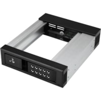 StarTech.com Adaptateur de baie d'unité pour 5.25" Serial Attached SCSI (SAS), SATA/600 - Serial ATA/600 Interface hôte Interne - Noir - 1 x Disque dure supporté - 1 x Baie Complète - 1 x Baie de 8,89 centimètres - Aluminium