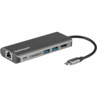 StarTech.com USB C Multiport Adapter - Portable USB Type-C Travel Dock - 4K HDMI, 2-pt USB Hub, SD, GbE, 60W PD Pass-Through - Laptop Dock - REPLACED BY DKT30CHSDPD1 - USB-C Multiport Adapter 4K HDMI, GbE, 2 USB-A, SD - 60W PD Passthrough - Driverless - Windows macOS - Portable Mini USB-C travel doc