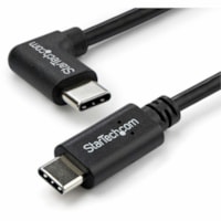 StarTech.com 1m 3 ft Right Angle USB-C Cable M/M - USB 2.0 - USB Type C Cable - 90 degree USB-C Cable - USB C to USB C Cable - USB-C Charge Cable - Charge and sync your USB Type-C mobile devices, with the cable out of the way - 1 m USB C Cable - 3ft USB Type C Cable - 3 ft USB-C Charge Cable - 3' US