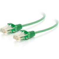 C2G 10ft Cat6 Slim Snagless Unshielded (UTP) Ethernet Cable - Green - 10 ft (3.05 m) Category 6 Network Cable for Network Device - First End: 1 x RJ-45 Network - Male - Second End: 1 x RJ-45 Network - Male - Patch Cable - 28 AWG - Green