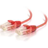 C2G 5ft Cat6 Slim Snagless Unshielded (UTP) Ethernet Cable - Red - 5 ft (1.52 m) Category 6 Network Cable for Network Device - First End: 1 x RJ-45 Network - Male - Second End: 1 x RJ-45 Network - Male - Patch Cable - 28 AWG - Red