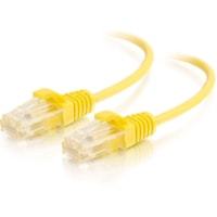 C2G 7ft Cat6 Slim Snagless Unshielded (UTP) Ethernet Cable - Yellow - 7 ft Category 6 Network Cable for Network Device - First End: 1 x RJ-45 Network - Male - Second End: 1 x RJ-45 Network - Male - Patch Cable - 28 AWG - Yellow