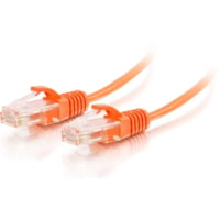 C2G 7ft Cat6 Slim Snagless Unshielded (UTP) Ethernet Cable - Orange - 7 ft Category 6 Network Cable for Network Device - First End: 1 x RJ-45 Network - Male - Second End: 1 x RJ-45 Network - Male - Patch Cable - 28 AWG - Orange