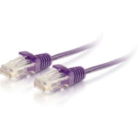 C2G 5ft Cat6 Slim Snagless Unshielded (UTP) Ethernet Cable - Purple - 5 ft (1.52 m) Category 6 Network Cable for Network Device - First End: 1 x RJ-45 Network - Male - Second End: 1 x RJ-45 Network - Male - Patch Cable - 28 AWG - Purple