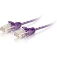 C2G 7ft Cat6 Slim Snagless Unshielded (UTP) Ethernet Cable - Purple - 7 ft (2.13 m) Category 6 Network Cable for Network Device - First End: 1 x RJ-45 Network - Male - Second End: 1 x RJ-45 Network - Male - Patch Cable - 28 AWG - Purple