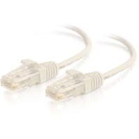 C2G 7ft Cat6 Slim Snagless Unshielded (UTP) Ethernet Cable - White - 7 ft (2.13 m) Category 6 Network Cable for Network Device - First End: 1 x RJ-45 Network - Male - Second End: 1 x RJ-45 Network - Male - Patch Cable - Standard Non-rated - 28 AWG - White