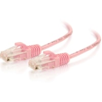 C2G 5ft Cat6 Slim Snagless Unshielded (UTP) Ethernet Cable - Pink - 5 ft (1.52 m) Category 6 Network Cable for Network Device - First End: 1 x RJ-45 Network - Male - Second End: 1 x RJ-45 Network - Male - Patch Cable - 28 AWG - Pink