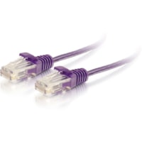 C2G 10ft Cat6 Slim Snagless Unshielded (UTP) Ethernet Cable - Purple - 10 ft Category 6 Network Cable for Network Device - First End: 1 x RJ-45 Network - Male - Second End: 1 x RJ-45 Network - Male - Patch Cable - 28 AWG - Purple