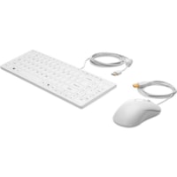 HP USB Keyboard and Mouse Healthcare Edition - USB Cable - White - USB Cable - Scroll Wheel - White - Compatible with Desktop Computer