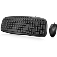 Adesso EasyTouch AKB-133CB Desktop USB Multimedia Keyboard and Mouse Combo - USB Cable - 103 Key - English (US) - Black - USB Cable Mouse - Optical - 1000 dpi - Scroll Wheel - QWERTY - Black - Play/Pause, Previous Track, Next Track, Volume Up, Volume Down, Mute, Email, Home Hot Key(s) - Symmetrical 