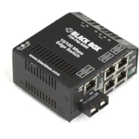 Black Box LBH150 Transceiver/Media Converter - 5 x Network (RJ-45) - 1 x SC Ports - Multi-mode - 0.03 mil (0 mm) Fiber - Fast Ethernet - 10/100Base-T, 100Base-X - 2 km - Power Supply - Rack-mountable, Standalone, Wall Mountable 