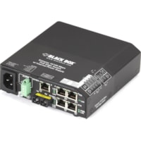 Commutateur Ethernet 6 Ports Black Box - 6 Ports - 2 Couche supportée - Paire torsadée, Fibre Optique - Montage sur rail DIN - 3 Année Garantie limitée