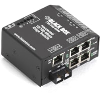 Commutateur Ethernet 5 Ports Black Box - 5 Ports - 2 Couche supportée - Modulaire - Paire torsadée, Fibre Optique - Montage sur rail DIN, Standalone, Fixation au mur, Montable en rack - 3 Année Garantie limitée