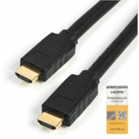 StarTech.com 15ft (5m) Premium Certified HDMI 2.0 Cable with Ethernet, High Speed Ultra HD 4K 60Hz HDMI Cable HDR10, UHD HDMI Monitor Cord - 16.4ft/5m Premium Certified high speed HDMI cable with Ethernet; 4K 60Hz (up to 4096x2160p)/UHD/18Gbps bandwidth/HDR10/Ultra wide/32 Ch Audio - 30AWG HDMI cord