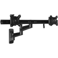 StarTech.com Wall Mount Dual Monitor Arm, Articulating Ergonomic VESA Wall Mount for 2x 24" (11lb/5kg) Screens, Adjustable Crossbar - VESA 75x75/100x100mm dual computer monitor wall mount for 2 displays up to 24in and 11lb - 25in horizontal crossbar with monitor bracket tilt/swivel/360 rotation - Ar