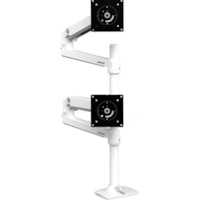 Montage de bureau pour Moniteur - Blanc Ergotron - 2 Écran(s) supportés - 40 po Support d'écran - 40 lb (18143,69 g) Capacité de charge - 75 x 75, 100 x 100