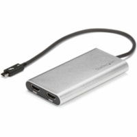 StarTech.com Adaptateur Thunderbolt 3 vers Double HDMI 2.0 - Adaptateur Vidéo Double Écran TB3 USB-C vers HDMI 2.0 4K 60Hz - 11,2 po (284,48 mm) HDMI/Thunderbolt 3 Câble audiovisuel pour Moniteur, MacBook Pro, Ordinateur Portable, Ordinateur - 40 Gbit/s - Supports up to 4096 x 2160 - Ar