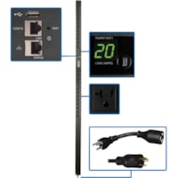 Tripp Lite by Eaton PDU PDUMNV20LX - Monitored - NEMA L5-20P - 24 x NEMA 5-15/20R - 120 V AC - 1,90 kW - 0U - Vertical - Montable en rack