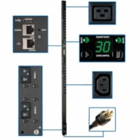 Tripp Lite by Eaton Unité de distribution d'alimentation PDUMV30HVNETLX 24-Outlet - Switched - NEMA L6-30P - 4 x IEC 60320 C19, 20 x IEC 60320 C13 - 230 V AC - 5,80 kW - 0U - Vertical - Montable en rack