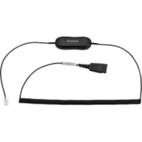 Câble téléphonique GN1218 6.6 pi Déconnexion rapide/RJ-9 - 1 Jabra - 6.6 pi Déconnexion rapide/RJ-9 Câble téléphonique pour Téléphone, Casque, Microphone - Noir - 1