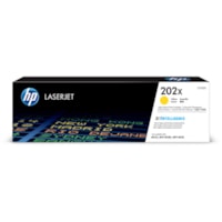 HP 202X (CF502X) Original High Yield Laser Toner Cartridge - Yellow - 1 Each - 2500 Pages