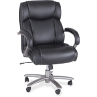 Chaise dactylo Big & Tall Safco - Seat Color Noir - Cuir reconstitué Seat Material - Dossier mi-dos - Accoudoir - 1 chaque