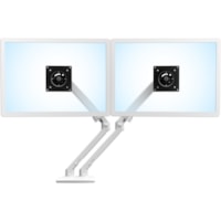 Bras support d'écran pour Moniteur LCD - Blanc Ergotron - 2 Écran(s) supportés - 24 po (609,60 mm) Support d'écran - 40 lb (18143,69 g) Capacité de charge - 75 x 75, 100 x 100