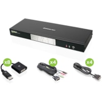 IOGEAR 4-Port Dual-Link Dual View DVI and DisplayPort KVMP Kit (TAA Compliant)