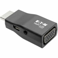 Tripp Lite series P131-000-A HDMI to VGA Adapter with Audio (M/F) - 1 x HDMI HDMI 1.4 Digital Audio/Video Male - 1 x 15-pin HD-15 VGA Female, 1 x Mini-phone Audio Female, 1 x Type B Micro USB Female - 1920 x 1200 Supported - Black 