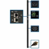 Tripp Lite by Eaton PDUMV20HVNETLX 24-Outlet PDU - Switched - NEMA L6-20P, IEC 60320 C20 - 4 x IEC 60320 C19, 20 x IEC 60320 C13 - 230 V AC - 0U - Vertical - Rack-mountable 