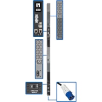 Tripp Lite by Eaton PDU3EVN6G30B 48-Outlet PDU - Monitored - IEC 60309 30A BLUE (3P+E) - 6 x IEC 60320 C19, 42 x IEC 60320 C13 - 230 V AC - Network (RJ-45) - 0U - Vertical - Rack-mountable 