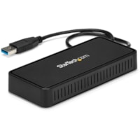 Station d'accueil USB 3.0 Type A pour Notebook - Noir StarTech.com - pour Notebook - USB 3.0 Type A - 2 Écrans supportées - 4K - 4096 x 2160 - 1 x Ports USB - 1 xUSB 3.0 - USB Type-A - Réseasu (RJ-45) - 2 x DisplayPorts - DisplayPort - Noir - Filaire - Gigabit Ethernet - Windows XP, Wi