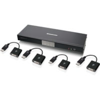 Boîtier de commutation KVM MiniView GCS1784 IOGEAR - 4 Ordinateur(s) - 1 Utilisateur(s) local - 3840 x 2160 - 8 x USB - 5 x DVI