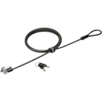 Kensington Cable Lock - 6 ft - Master Keyed Lock - Black, Stainless Steel - Carbon Steel, Plastic - For Notebook, Tablet